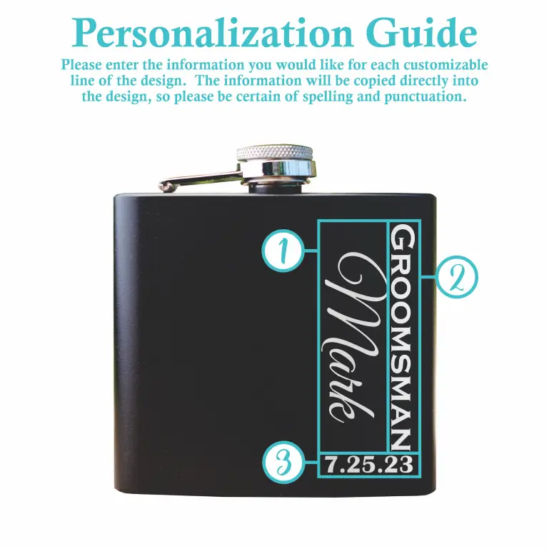 Vertical | Personalized 6oz Flask
